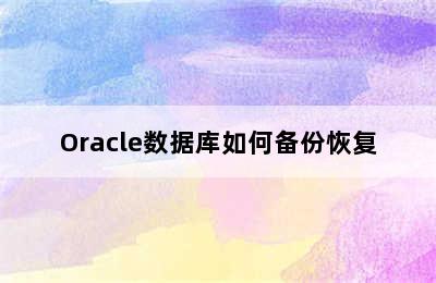 Oracle数据库如何备份恢复