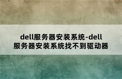 dell服务器安装系统-dell服务器安装系统找不到驱动器