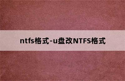 ntfs格式-u盘改NTFS格式