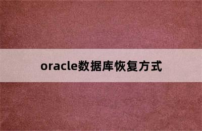 oracle数据库恢复方式