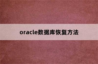 oracle数据库恢复方法