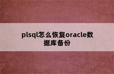 plsql怎么恢复oracle数据库备份