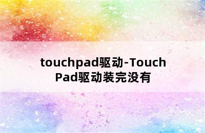 touchpad驱动-TouchPad驱动装完没有