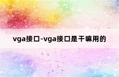 vga接口-vga接口是干嘛用的