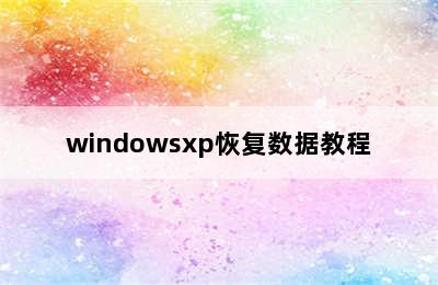 windowsxp恢复数据教程