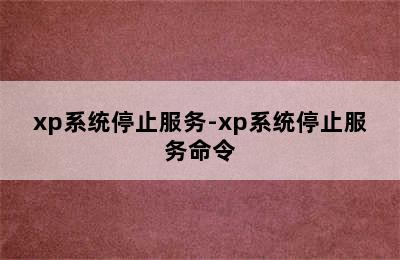 xp系统停止服务-xp系统停止服务命令