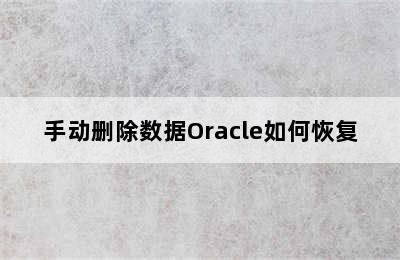 手动删除数据Oracle如何恢复