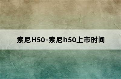 索尼H50-索尼h50上市时间